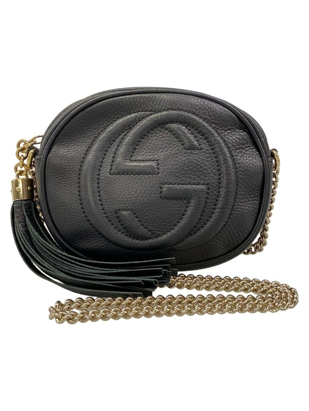 Gucci Shoulder Bag Soho Black Chain Leather